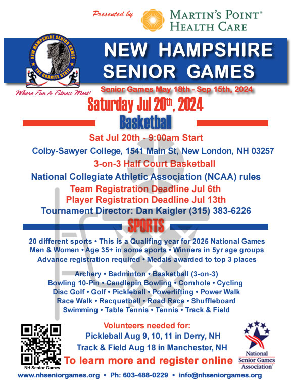 NH Senior Games 3-on-3 Half Court Basketball Tournament
