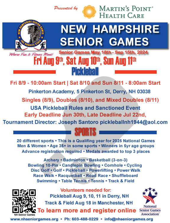 NH Senior Games Pickleball Tournament 2024
