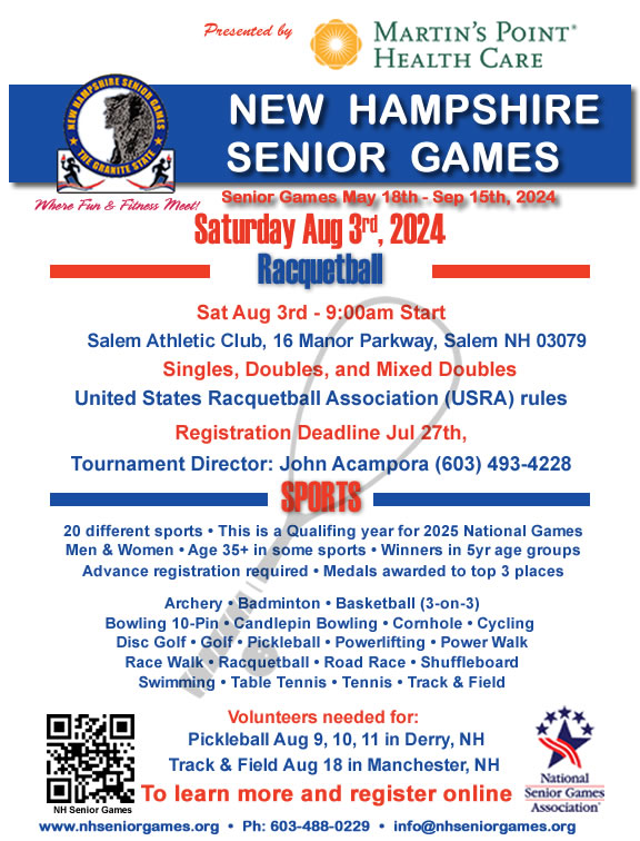 NH Senior Games Racquetball Tournament