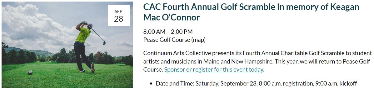 CAC Fourth Annual Golf Scramble in Memory of Keagan Mac O'Connor - Pease GC